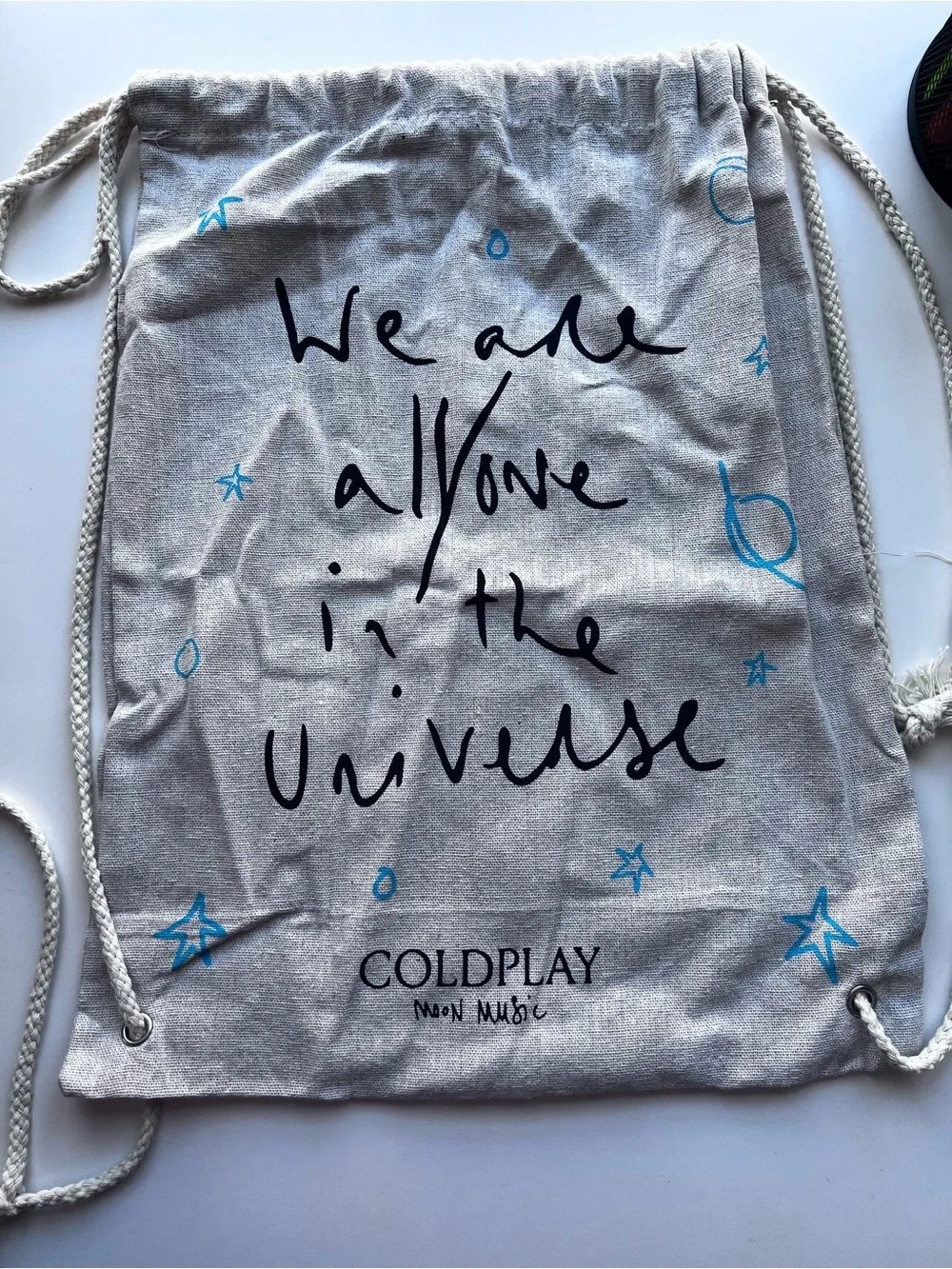 Coldplay 'We Are All One in the Universe' Drawstring Bag